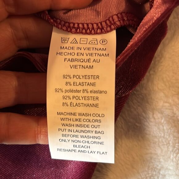 NWT Michael Kors lilac velour tank top with draped cowl front. Sz large. - Picture 7 of 11